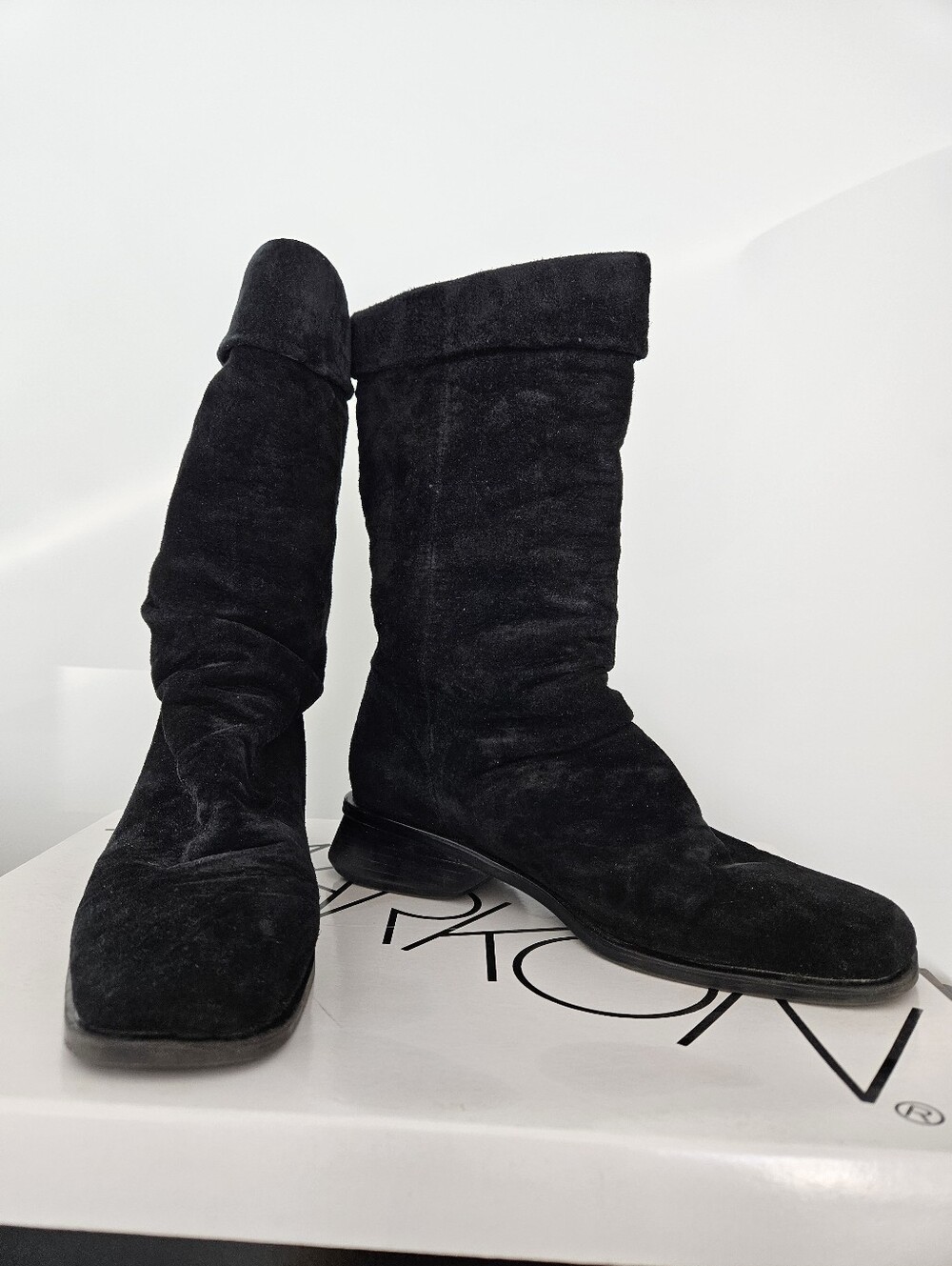 Black Suede Boots Size 8